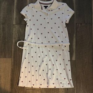 Tommy Hilfiger White Polo Dress with Red Heart Print